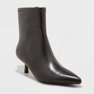 A New Day Black Heeled Boots with Pointed Toe